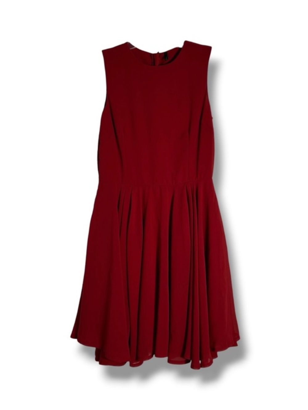 Stile Benetton Red Sleeveless A-line Style Pleated Dress Size XS - “Jimmu”